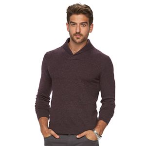 Big & Tall Marc Anthony Slim-Fit Marled Cashmere-Blend Merino Shawl Sweater