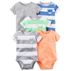 Baby Boy Carter's 5-pk. Striped & Solid Bodysuits