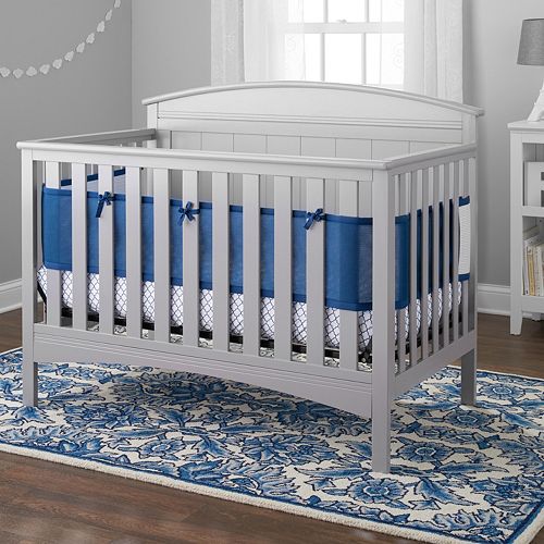 Breathable Baby Cable Weave 4 Pc Crib Bedding Set