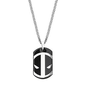 Marvel Men's Stainless Steel Deadpool Dog Tag Necklace