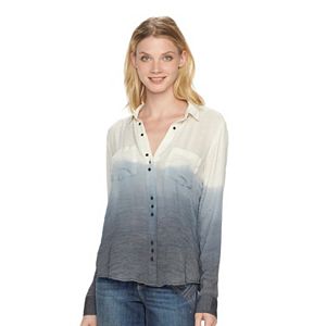 Women's Rock & Republic® Dip-Dyed Gauze Shirt