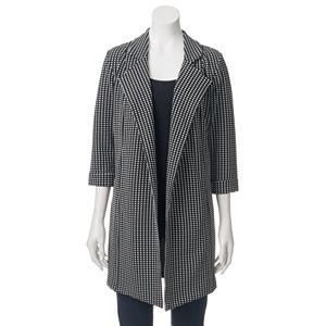 Women's Loramendi Gingham Open-Front Long Blazer