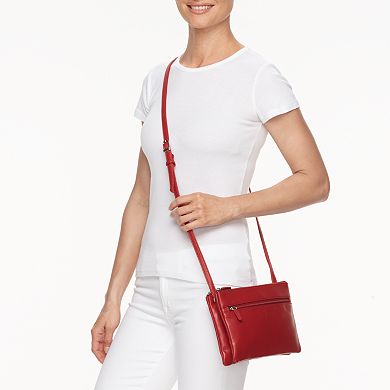 ili Double Entry Leather Crossbody Bag