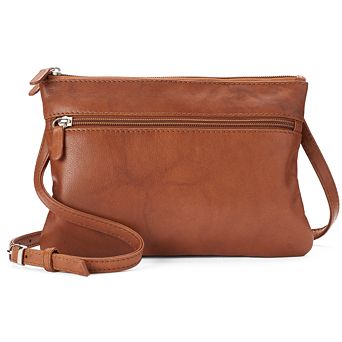 ili Double Entry Leather Crossbody Bag