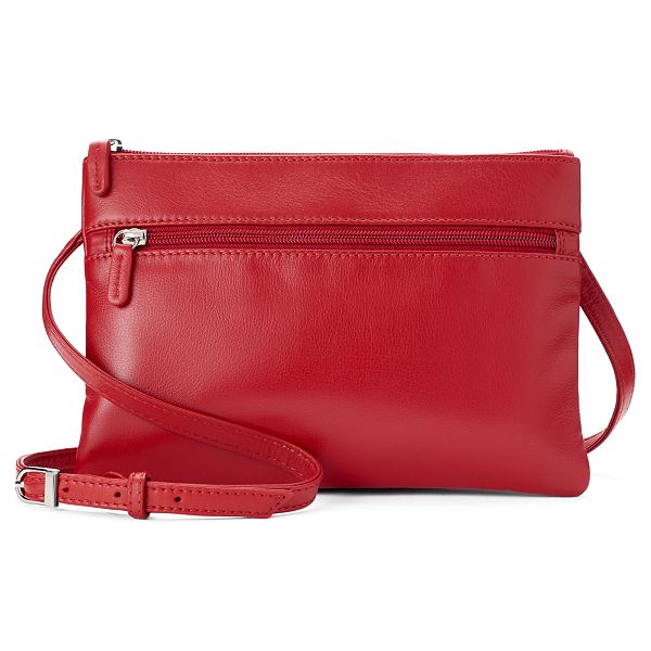 ili Double Entry Leather Crossbody Bag