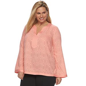 Plus Size Dana Buchman Textured High-Low Tunic