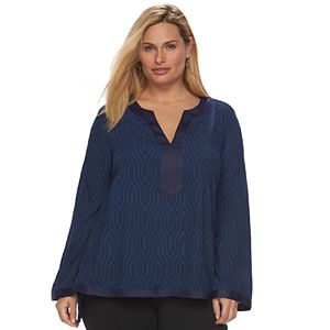 Plus Size Dana Buchman Textured High-Low Tunic