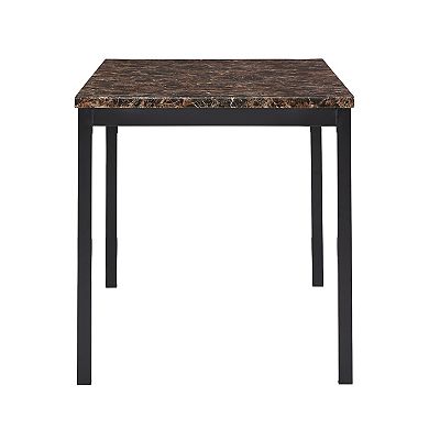 HomeVance Catania Dining Table & Faux-Leather Dining Chair 5-piece Set