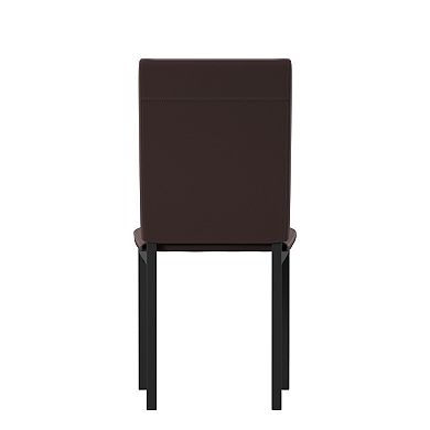 HomeVance Catania Dining Table & Faux-Leather Dining Chair 5-piece Set