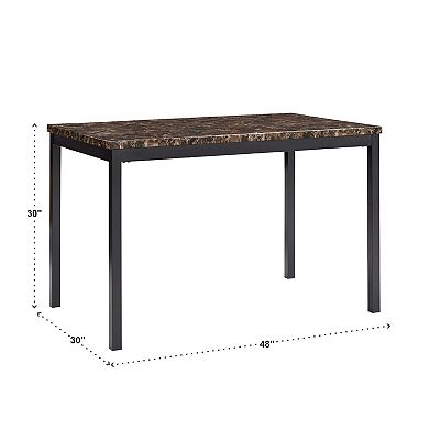 HomeVance Catania Dining Table & Faux-Leather Dining Chair 5-piece Set