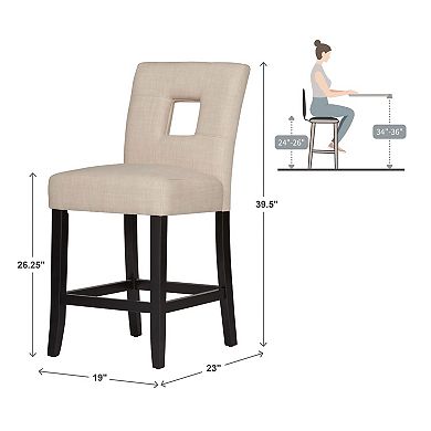 HomeVance Roxton Keyhole Counter Stool 2-piece Set