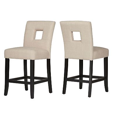 HomeVance Roxton Keyhole Counter Stool 2-piece Set