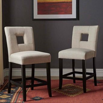 HomeVance Roxton Keyhole Counter Stool 2 pc Set