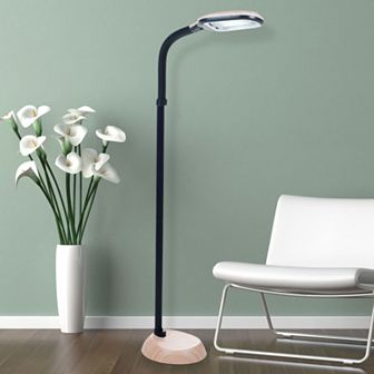 Portsmouth Home Sunlight Faux Wood Finish Floor Lamp