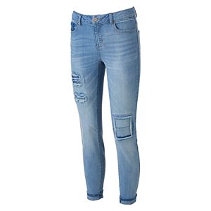 Juniors' Mudd® Ripped Ankle Skinny Jeans