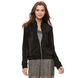 Juniors' Jolie Vie Pleated Bomber Jacket