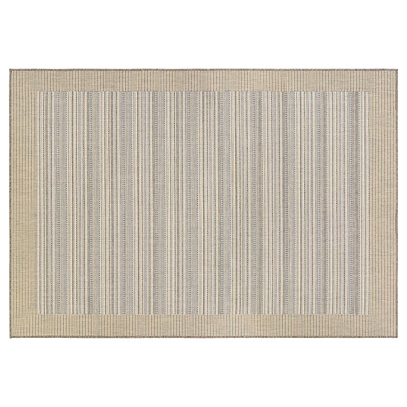 Couristan Monaco Bowline Striped Indoor Outdoor Rug, Brown, 6X9 Ft