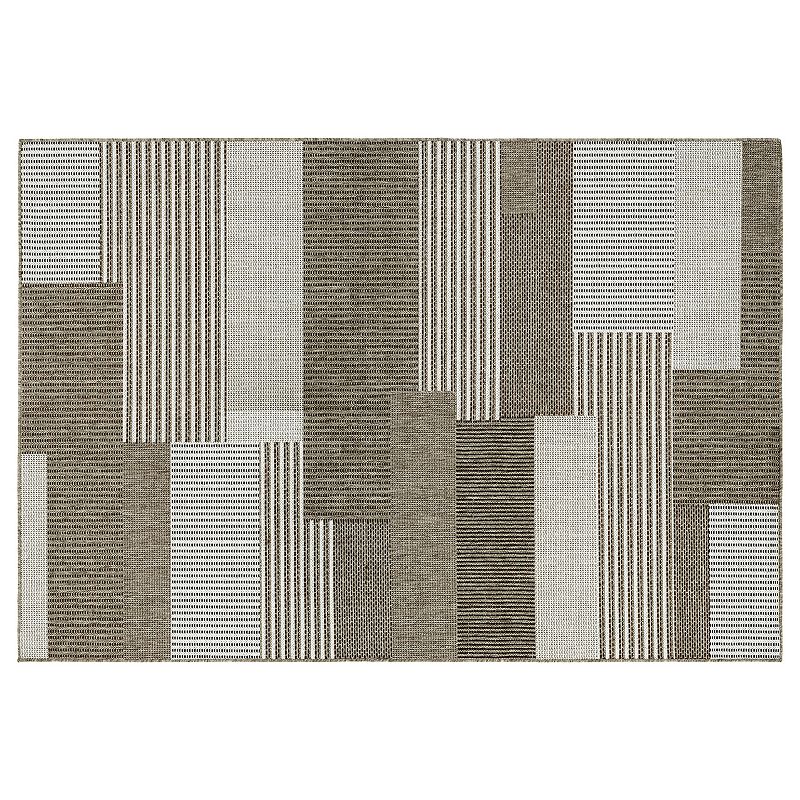 Couristan Monaco Starboard Geometric Indoor Outdoor Rug, Grey, 8.5X13 Ft