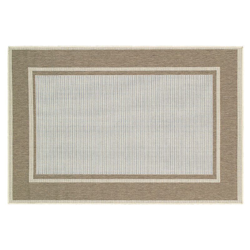 Couristan Monaco Maritime Framed Indoor Outdoor Rug, Blue, 8.5X13 Ft