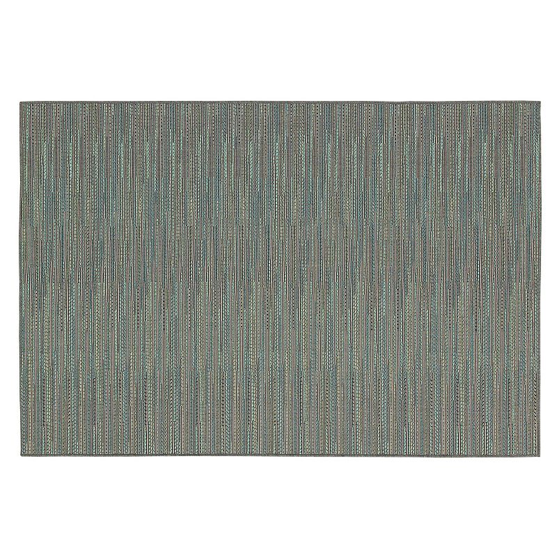 Couristan Monaco Larvotto Striped Indoor Outdoor Rug, Blue, 6X9 Ft