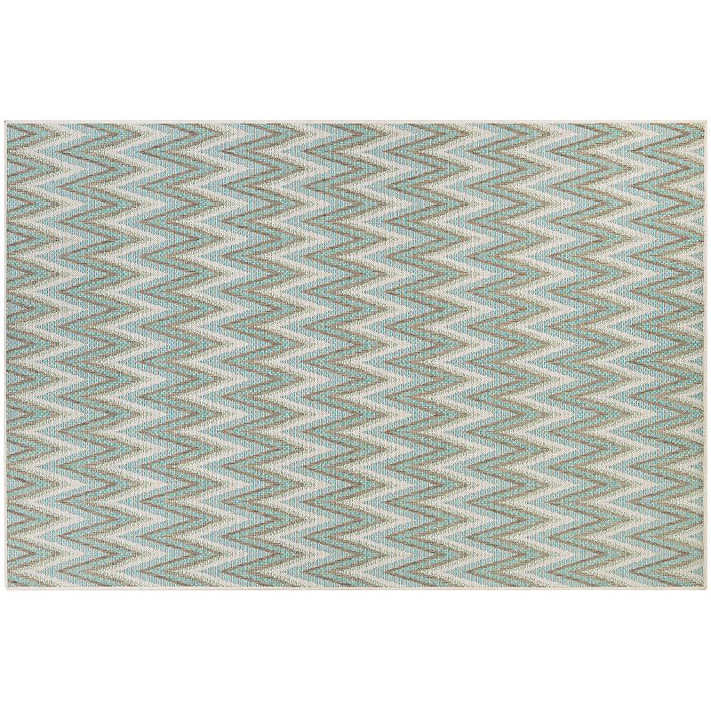 Couristan Monaco Avila Chevron Indoor Outdoor Rug, Blue, 8.5X13 Ft