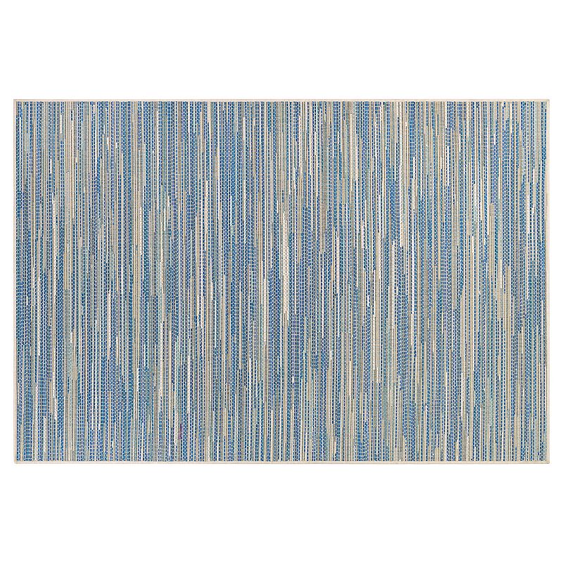 Couristan Monaco Alassio Striped Indoor Outdoor Rug, Blue, 6X9 Ft