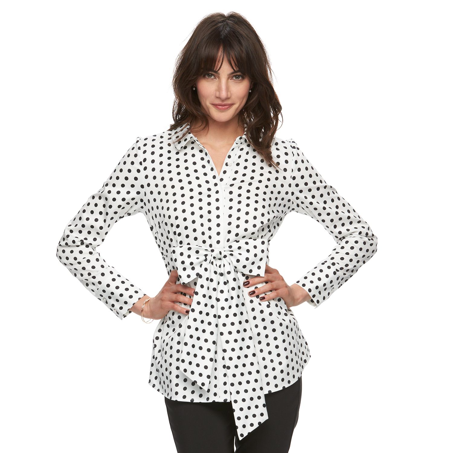 polka dot dress shirt womens