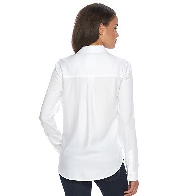 Juniors' SO® Twill Button-Down Shirt