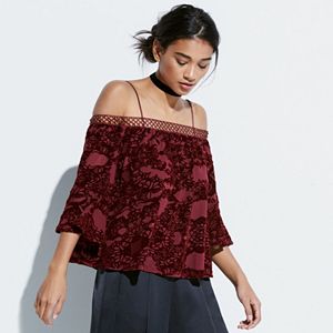 k/lab Crochet Off The Shoulder Top