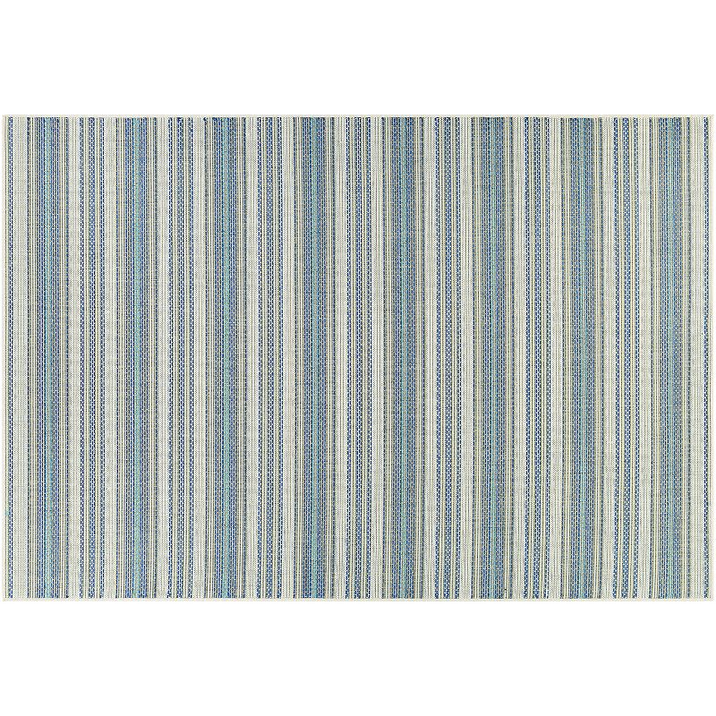 Couristan Monaco Marbella Striped Indoor Outdoor Rug, Blue, 8.5X13 Ft