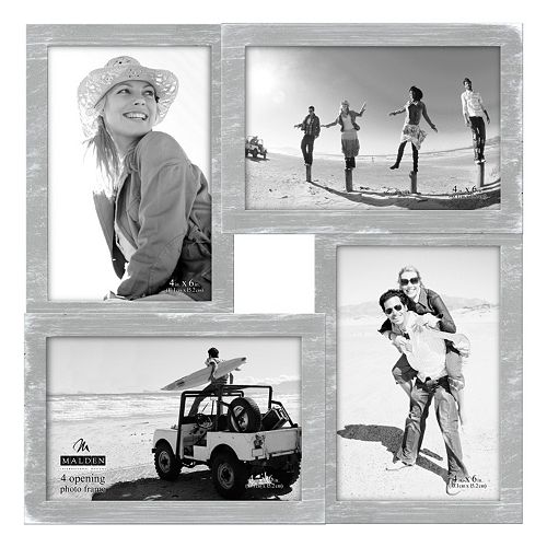 Malden Distressed Gray 4-Opening Collage Frame