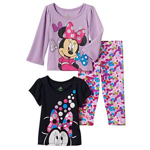 Disney's Minnie Mouse Baby Girl Graphic Tees & Dot Leggings Set