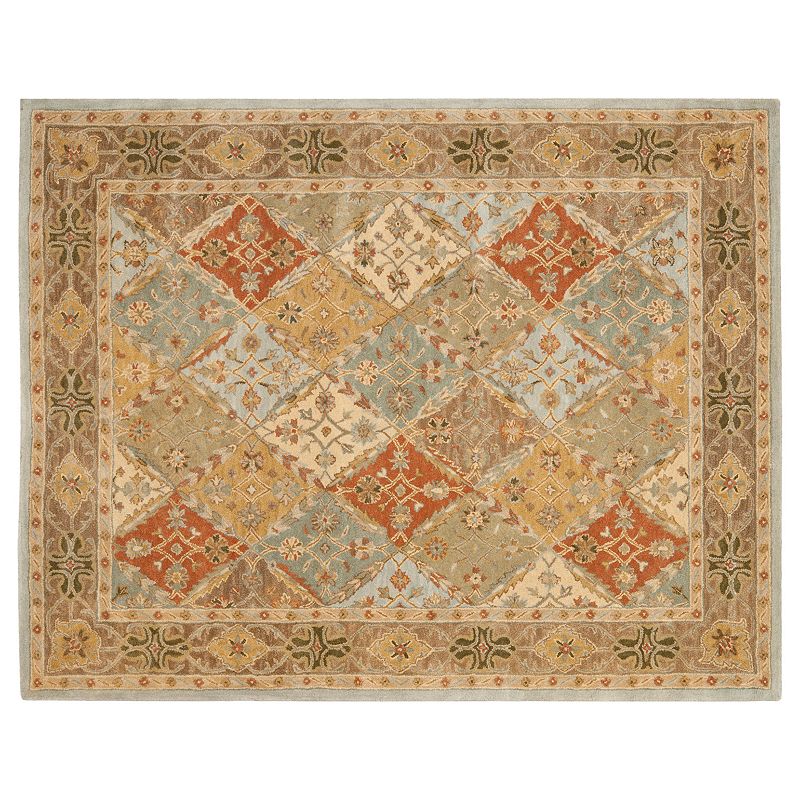 SAFAVIEH Heritage Abbey Traditional Wool Area Rug  Light Blue/Light Brown  6  x 9