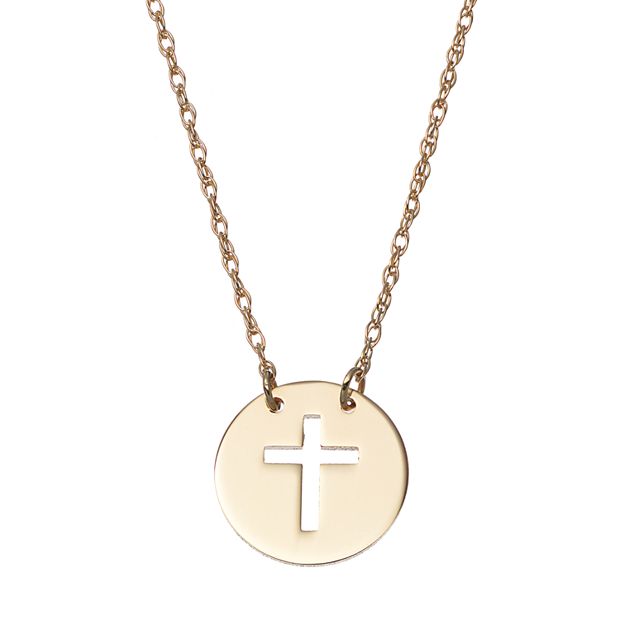 Kohls white gold sale cross necklace