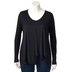 Plus Size Jennifer Lopez Draped Asymmetrical Top