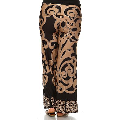 Plus Size White Mark Solid Palazzo Pants
