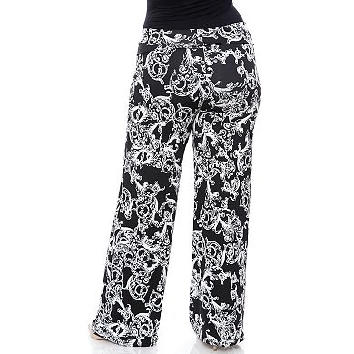 Plus Size White Mark Solid Palazzo Pants