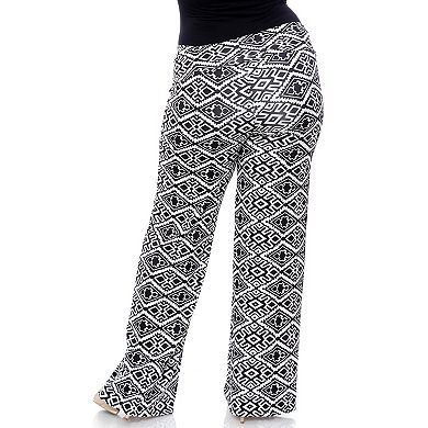 Plus Size White Mark Solid Palazzo Pants