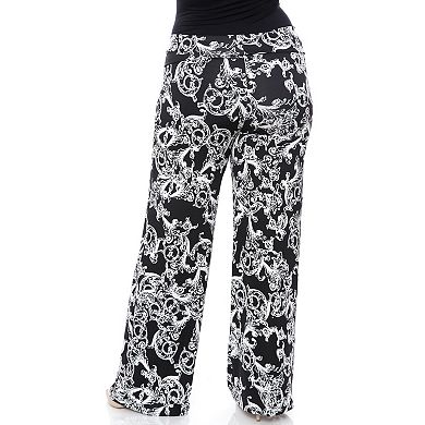 Plus Size White Mark Solid Palazzo Pants