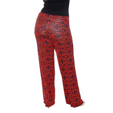 Plus Size White Mark Solid Palazzo Pants