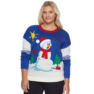 Juniors' Plus Size It's Our Time Light-Up Christmas Sweater