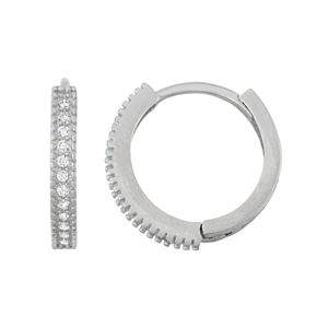 Junior Jewels Kids' Sterling Silver Cubic Zirconia Hoop Earrings