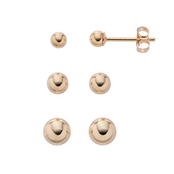 Taylor Grace 10k Gold Ball Stud Earring Set
