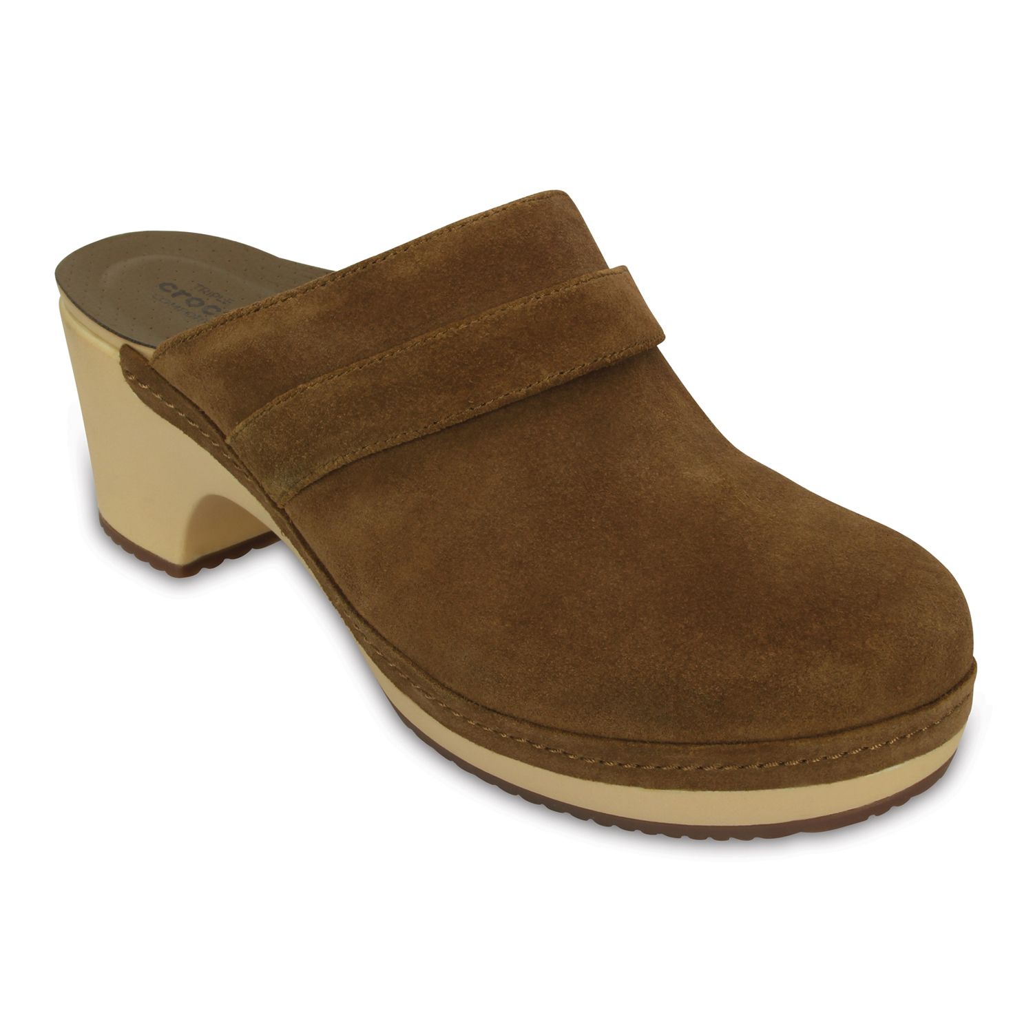 tan suede clogs