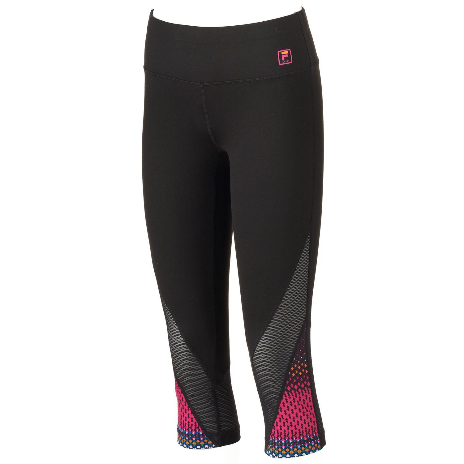 fila sport mesh printed yoga capris