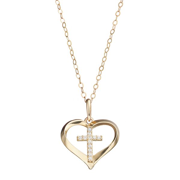 Heart and on sale cross pendant