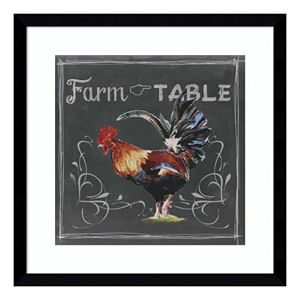 Chalkboard Farm Animals III Rooster Framed Wall Art