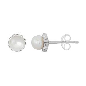 Junior Jewels Kids' Sterling Silver Freshwater Cultured Pearl Stud Earrings