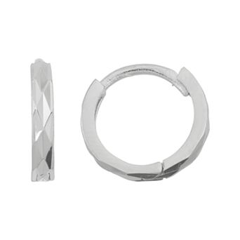 Junior Jewels Kids' Sterling Silver Textured Hoop Earrings