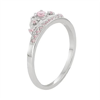 Junior Jewels Kids' Sterling Silver Cubic Zirconia Crown Ring